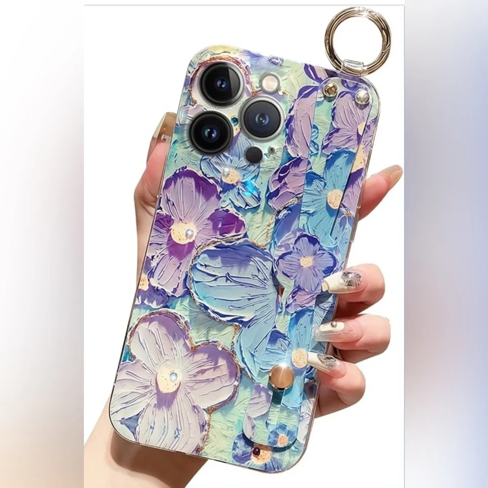 iPhone 13 Pro iPhone Case, Blue Green Purple Floral